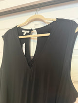 NWT Maurices Black Lace Trim Pocket Jumpsuit