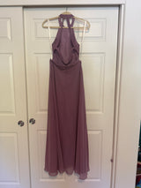 Azazie Clarice A-Line Halter Chiffon Dress in "Wisteria"