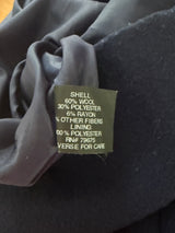 Michael Kors Navy Blue Wool Blend Belted Asymmetrical Zip Coat