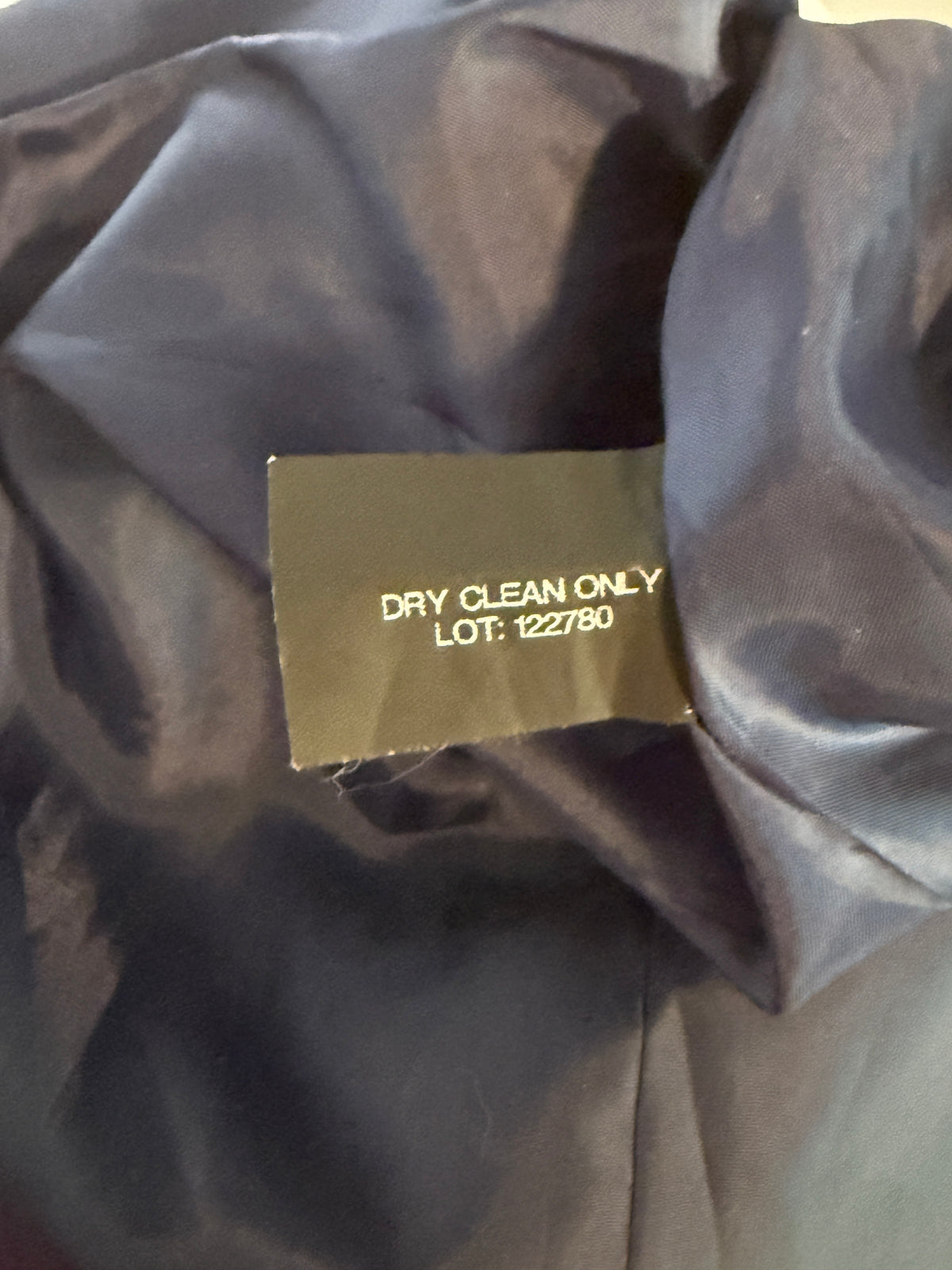 Michael Kors Navy Blue Wool Blend Belted Asymmetrical Zip Coat