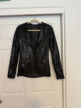 Vylette Black Sequin Blazer