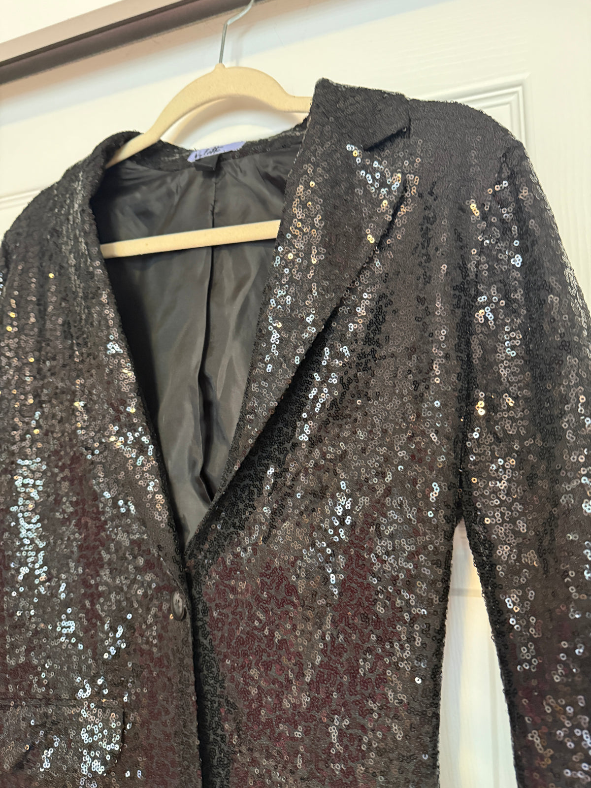 Vylette Black Sequin Blazer