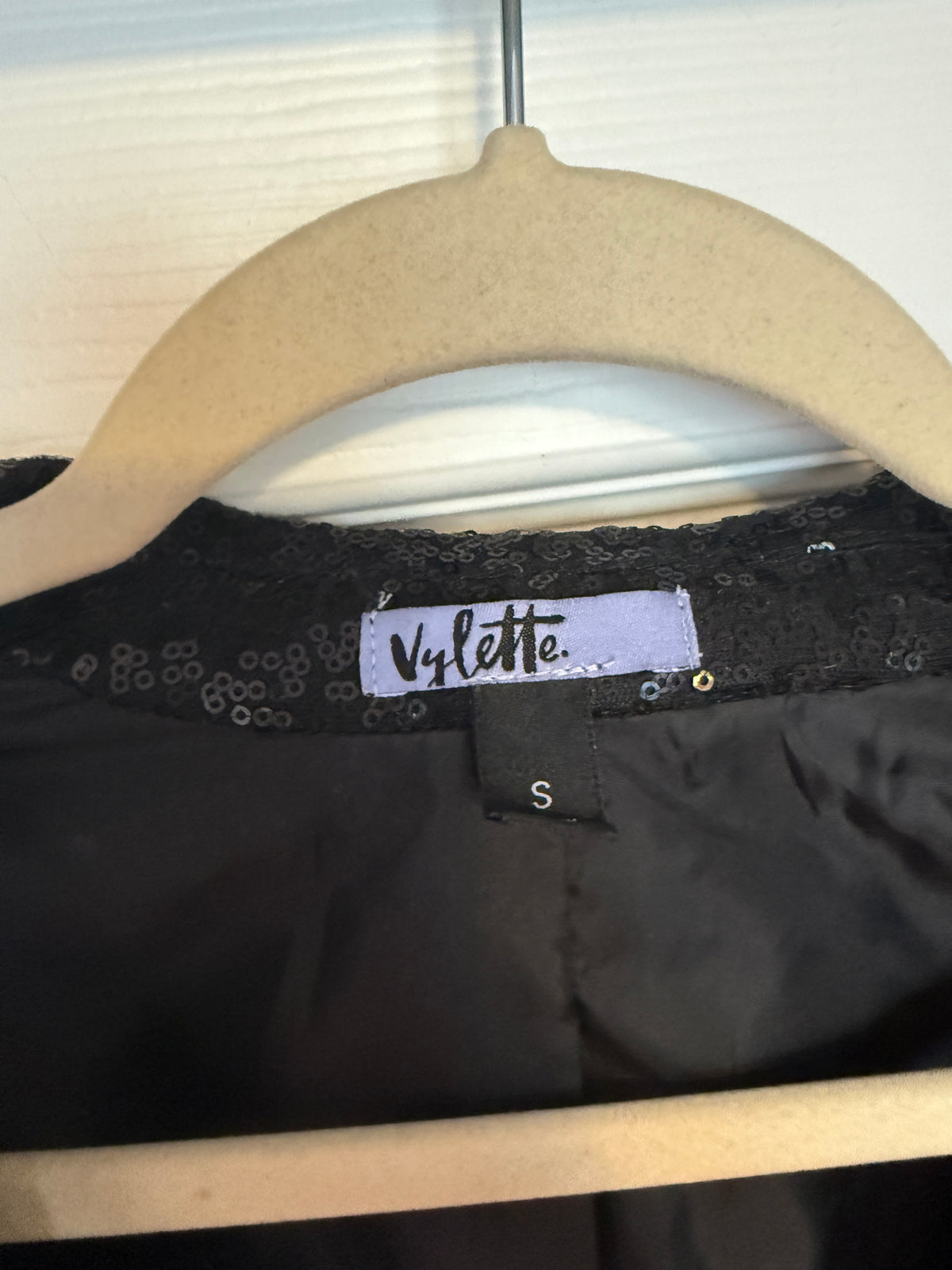 Vylette Black Sequin Blazer
