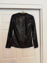 Vylette Black Sequin Blazer