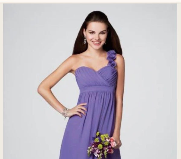 NWT Alfred Angelo One-Strap A-Line Mini dress in Victorian Lilac Sz 10