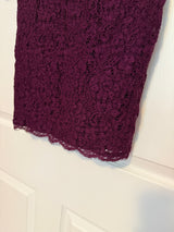 Adrianna Papell Burgundy/Purple Lace Mini Dress