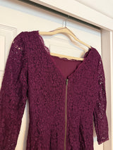 Adrianna Papell Burgundy/Purple Lace Mini Dress