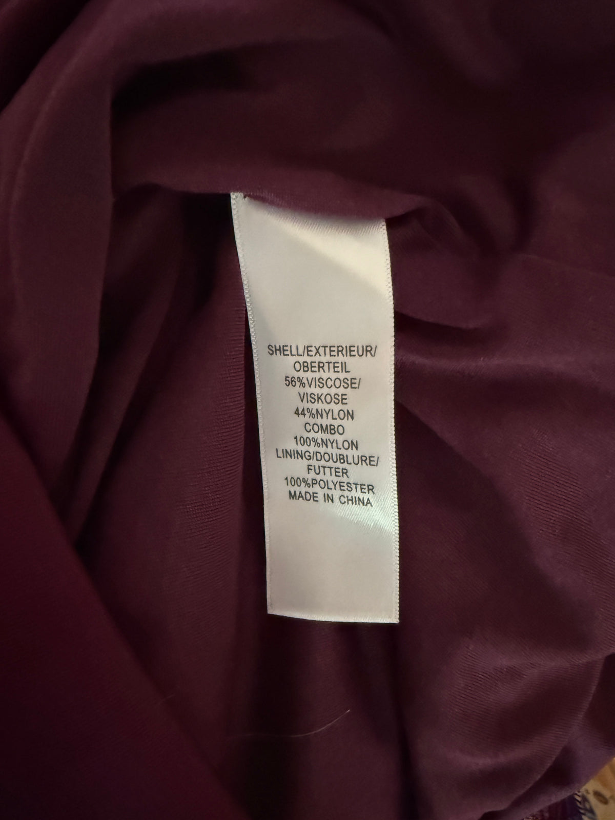 Adrianna Papell Burgundy/Purple Lace Mini Dress
