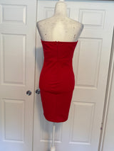 NWT Celebrity Fashion Hera Collection strapless red corset mini-dress