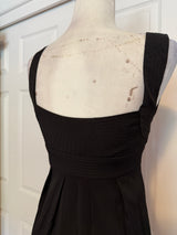 WHBM Black Notch-Neck Bubble Hem Tick Stitch Party Dress