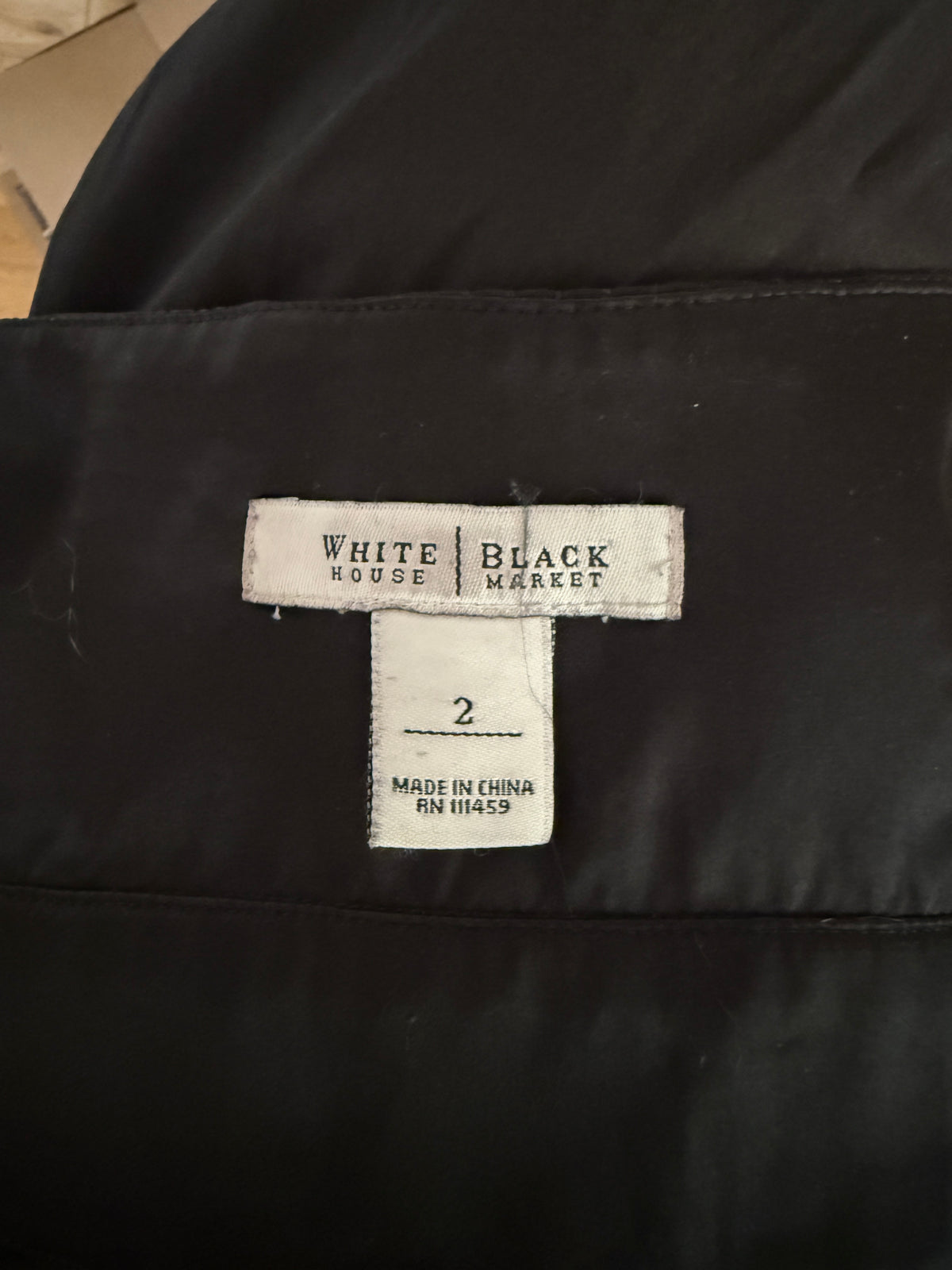 WHBM Black Notch-Neck Bubble Hem Tick Stitch Party Dress