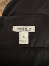 WHBM Black Notch-Neck Bubble Hem Tick Stitch Party Dress