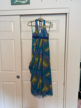 BCBG MaxAzria Bright Chambray Print Halter Maxi Dress