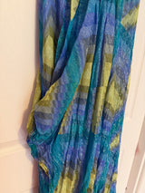 BCBG MaxAzria Bright Chambray Print Halter Maxi Dress