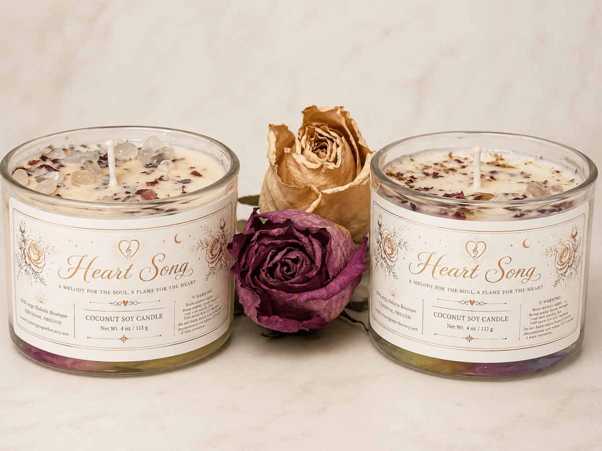 Heart Song Crystal-Infused Hand-Poured Soy Candle – 4 oz