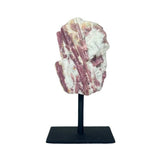 Pink Tourmaline Crystal on Metal Stand