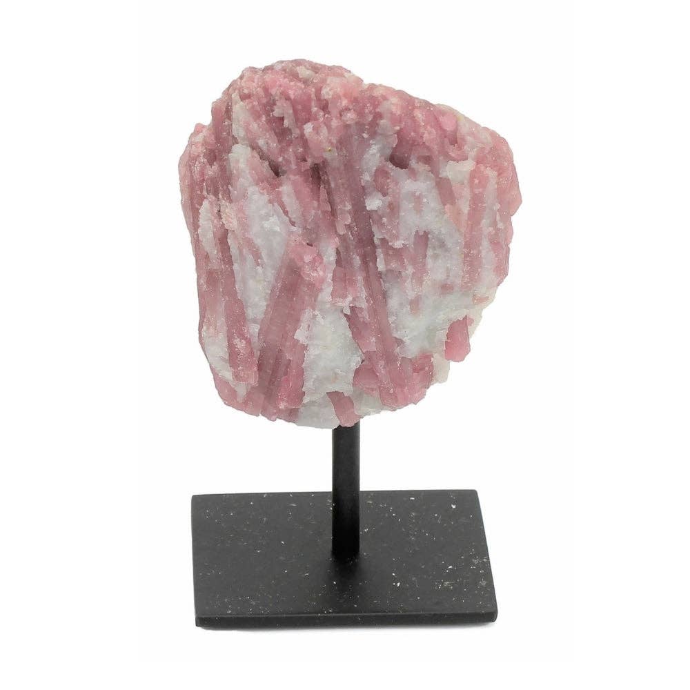 Pink Tourmaline Crystal on Metal Stand