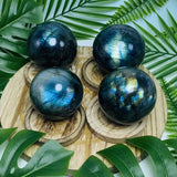 High-Flash Labradorite Sphere | Premium Madagascar Crystal | 2.5–2.8”