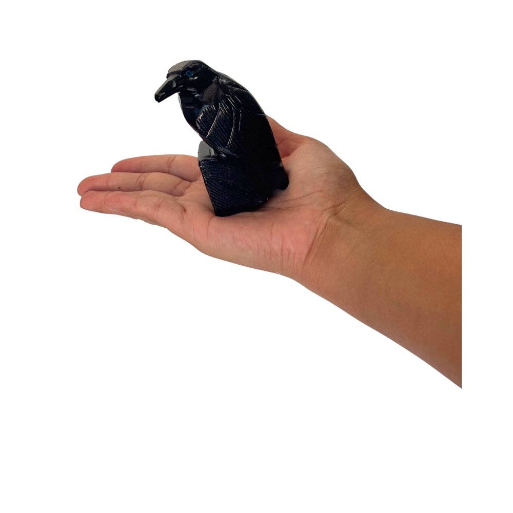 Black Onyx Raven Figurine