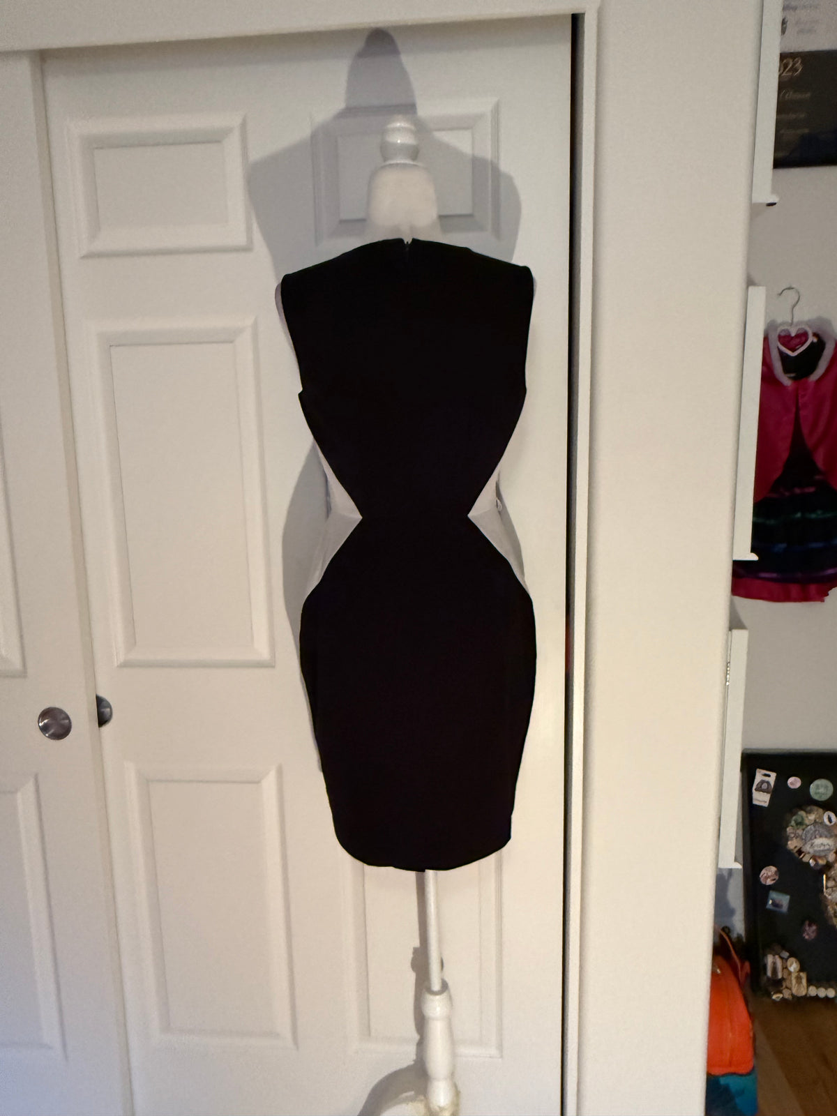 Calvin Klein Black/White Hourglass Illusion Dress