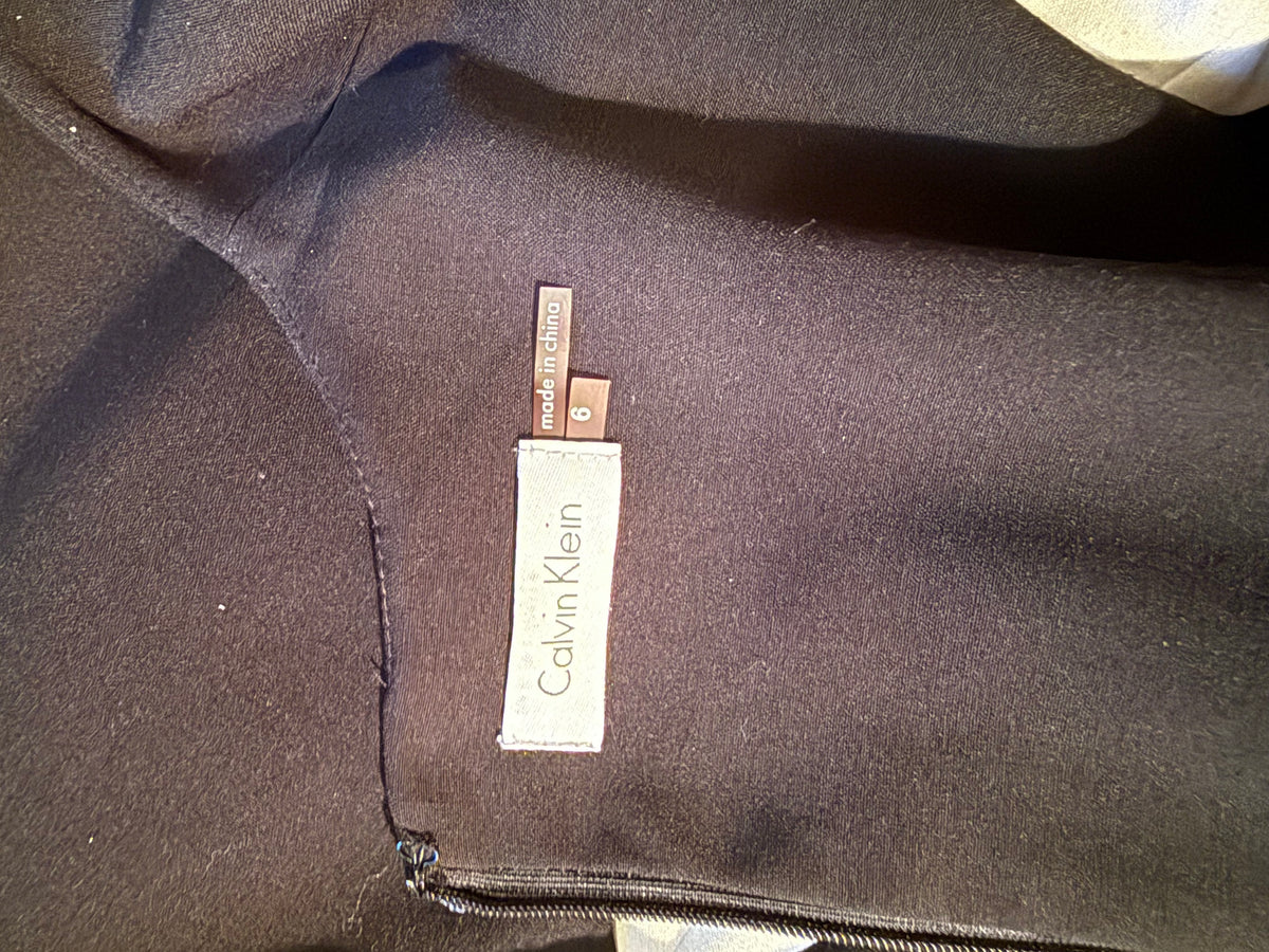 Calvin Klein Black/White Hourglass Illusion Dress