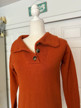 KIRUNDO Long Sleeve Turtleneck Sweater Dress in Rust/Orange