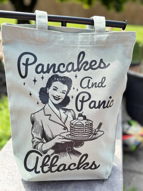 Pancakes and Panic Attacks Reusable Canvas Bag