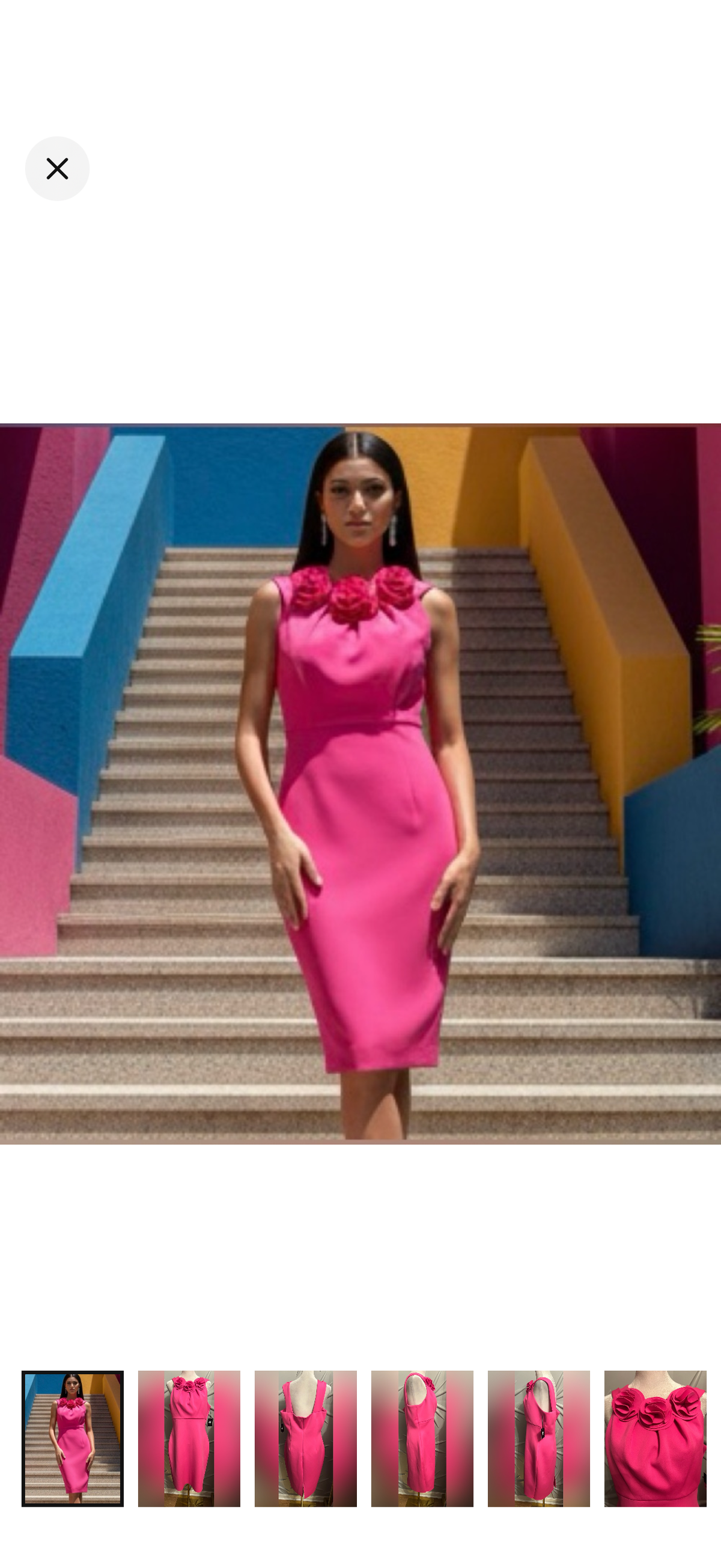 Jason Wu Hot Pink Bodycon Scuba Dress with Floral Neckline