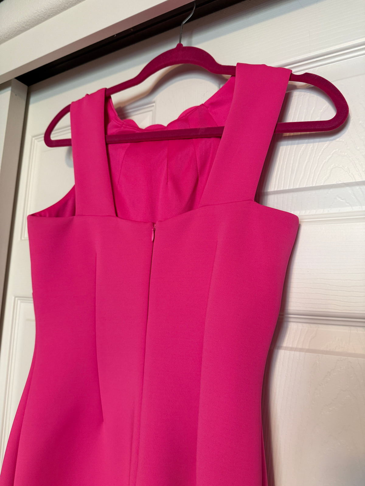 Jason Wu Hot Pink Bodycon Scuba Dress with Floral Neckline
