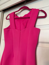 Jason Wu Hot Pink Bodycon Scuba Dress with Floral Neckline