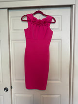 Jason Wu Hot Pink Bodycon Scuba Dress with Floral Neckline