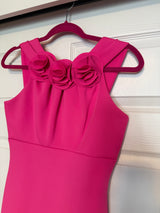 Jason Wu Hot Pink Bodycon Scuba Dress with Floral Neckline