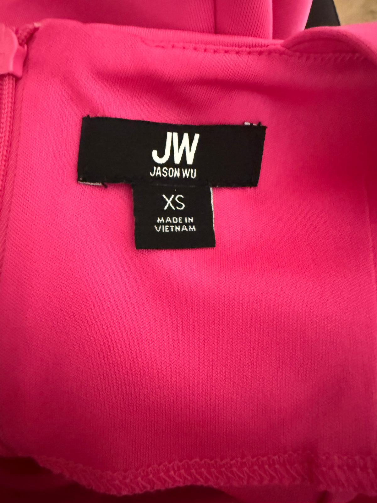 Jason Wu Hot Pink Bodycon Scuba Dress with Floral Neckline