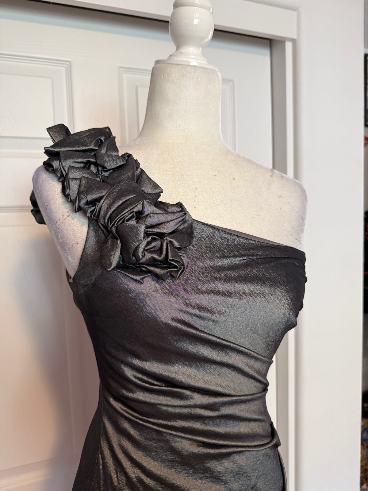 Hailey Logan by Adrianna Papell One Shoulder Bodycon Mini Dress - Gunmetal