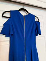Calvin Klein Cold Shoulder Midi Dress in Cobalt Blue