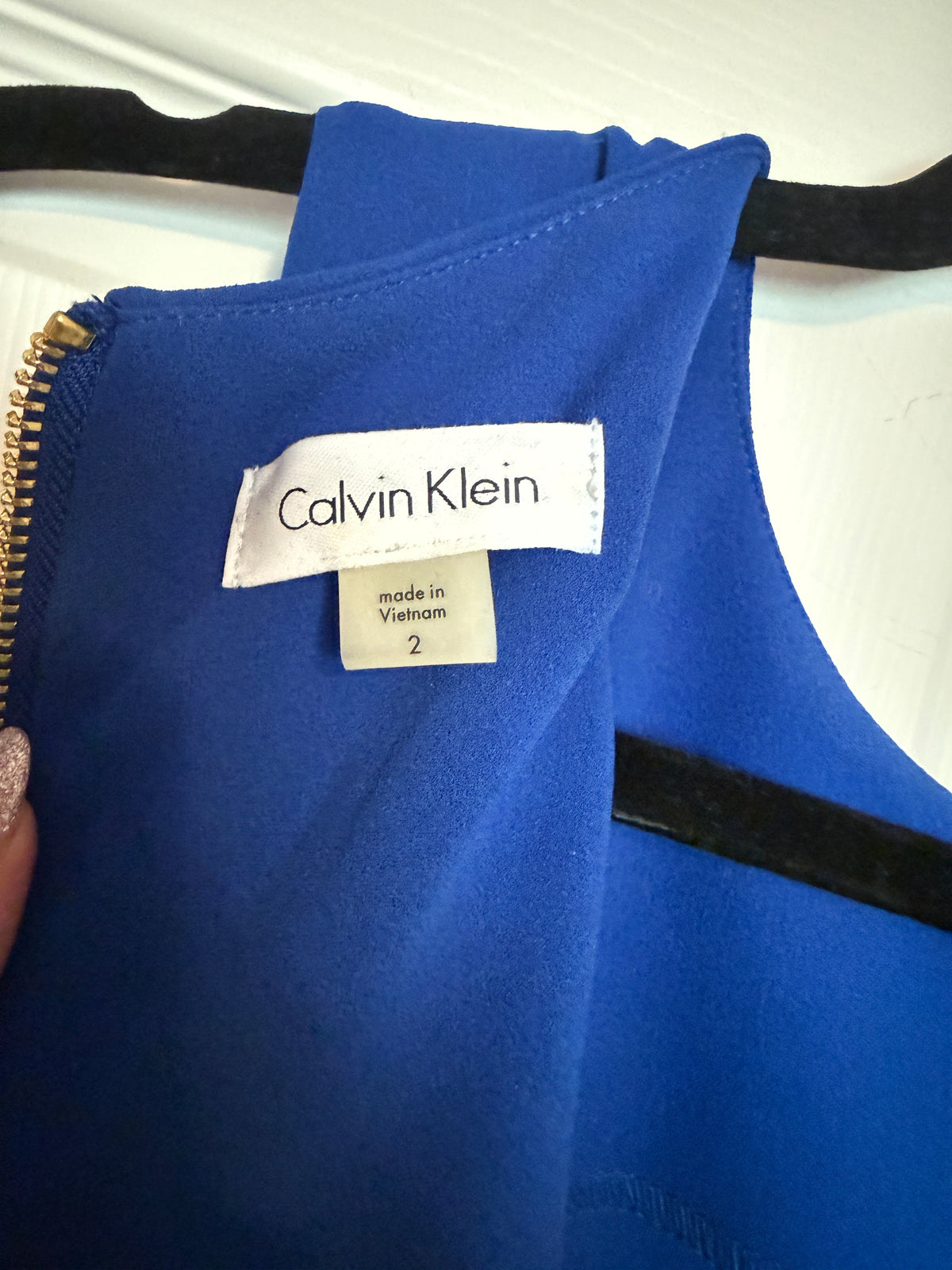 Calvin Klein Cold Shoulder Midi Dress in Cobalt Blue