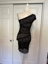 Poof Couture Black Lace One Shoulder Bodycon dress