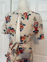 Crystal Sky by Francesca’s Ivory Floral Romper Dress
