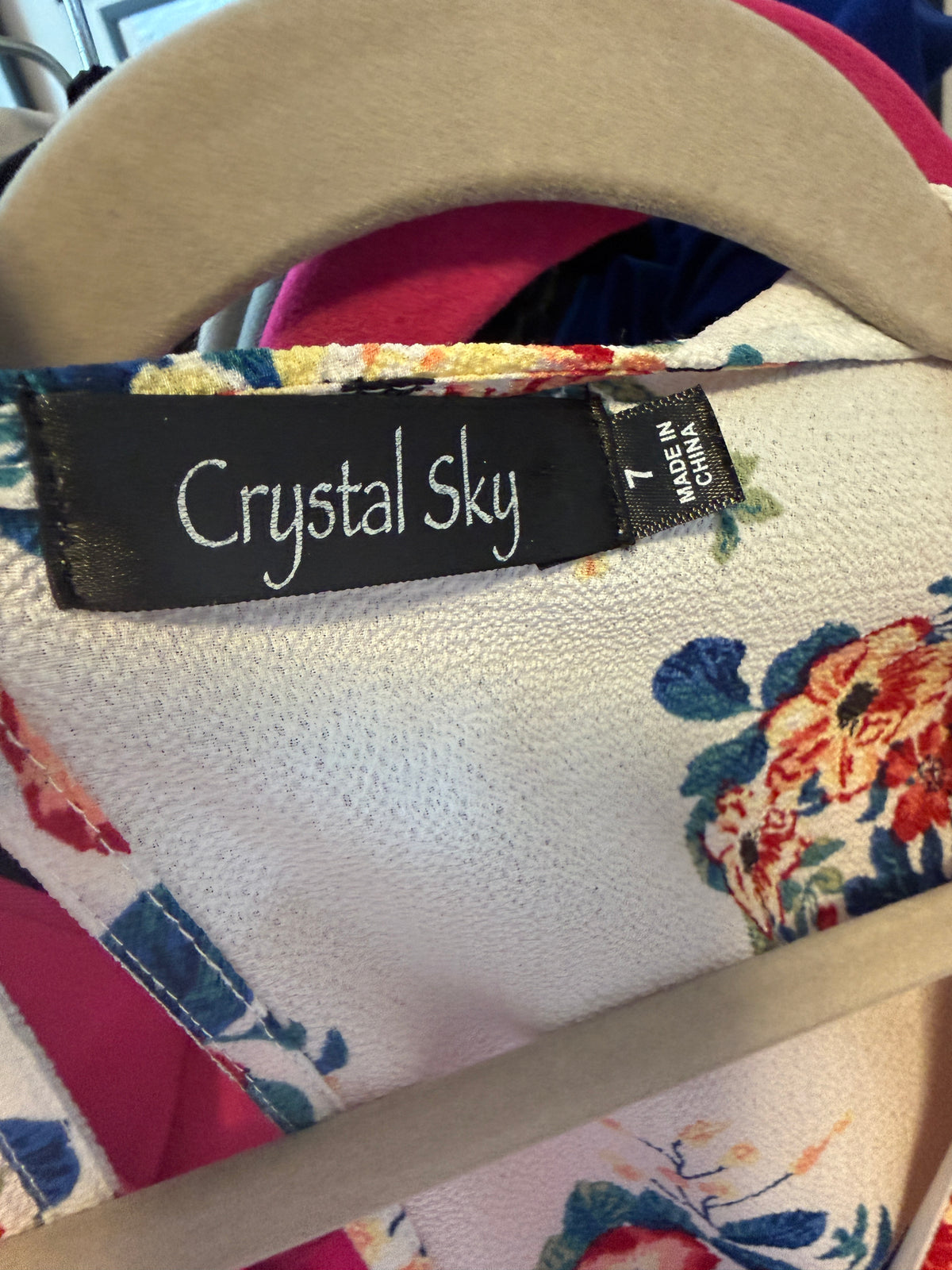 Crystal Sky by Francesca’s Ivory Floral Romper Dress
