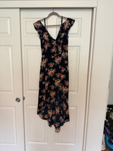 IZ Byer Navy Blue Floral Romper Dress