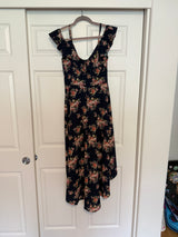IZ Byer Navy Blue Floral Romper Dress