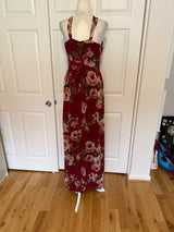 Ricarica Red Floral Halter Maxi Dress