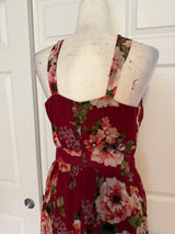 Ricarica Red Floral Halter Maxi Dress