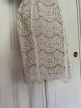 Violets & Roses White Ivory Cream Lace Capsleeve mini dress