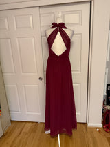 Alfred Angelo Floor-Length Halter Gown in Berry