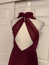 Alfred Angelo Floor-Length Halter Gown in Berry