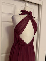 Alfred Angelo Floor-Length Halter Gown in Berry