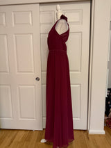 Alfred Angelo Floor-Length Halter Gown in Berry