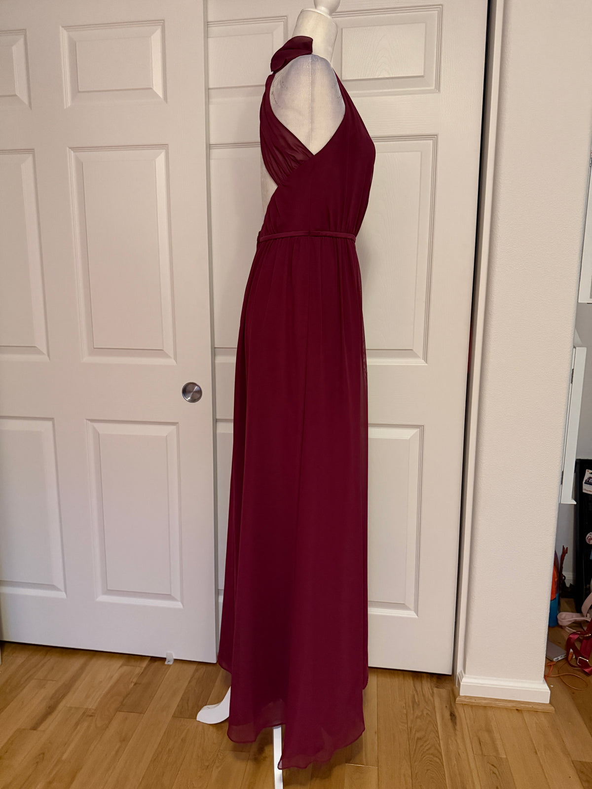 Alfred Angelo Floor-Length Halter Gown in Berry