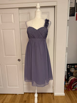 NWT Alfred Angelo One-Strap A-Line Mini dress in Victorian Lilac Sz 10